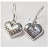Image 1 : Silver Heart Earrings (~Size )(Ring is resizable for $40) (~length inches), Suggested Retail Value $