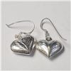 Image 2 : Silver Heart Earrings (~Size )(Ring is resizable for $40) (~length inches), Suggested Retail Value $
