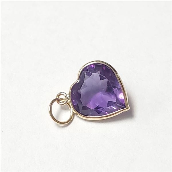 10K Yellow Gold Amethyst(2.3ct) Pendant (~Size )(Ring is resizable for $40) (~length inches), Sugges