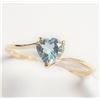 Image 1 : 10K Yellow Gold Aquamarine(0.5ct) Ring (~Size 5.5)(Ring is resizable for $40) (~length inches) (~wei