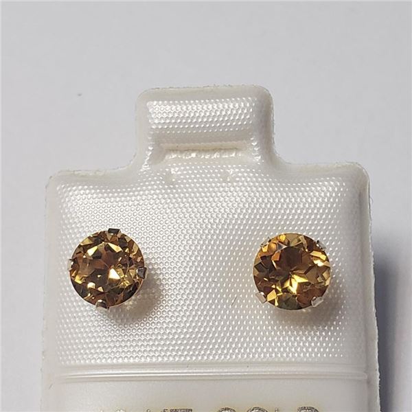 10K Yellow Gold Citrine(1.2ct) Earrings (~Size )(Ring is resizable for $40) (~length inches), Made i