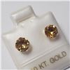 Image 2 : 10K Yellow Gold Citrine(1.2ct) Earrings (~Size )(Ring is resizable for $40) (~length inches), Made i