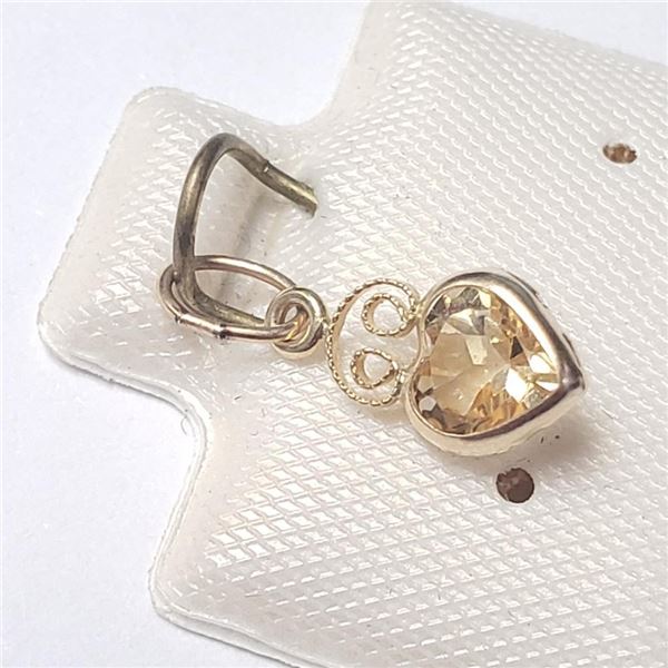 14K Yellow Gold Citrine(0.45ct) Pendant (~Size )(Ring is resizable for $40) (~length inches), Made i