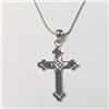 Image 1 : Silver Cross 18" Necklace (~Size )(Ring is resizable for $40) (~length inches), Suggested Retail Val