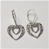 Image 1 : Silver Heart Earrings (~Size )(Ring is resizable for $40) (~length inches), Suggested Retail Value $