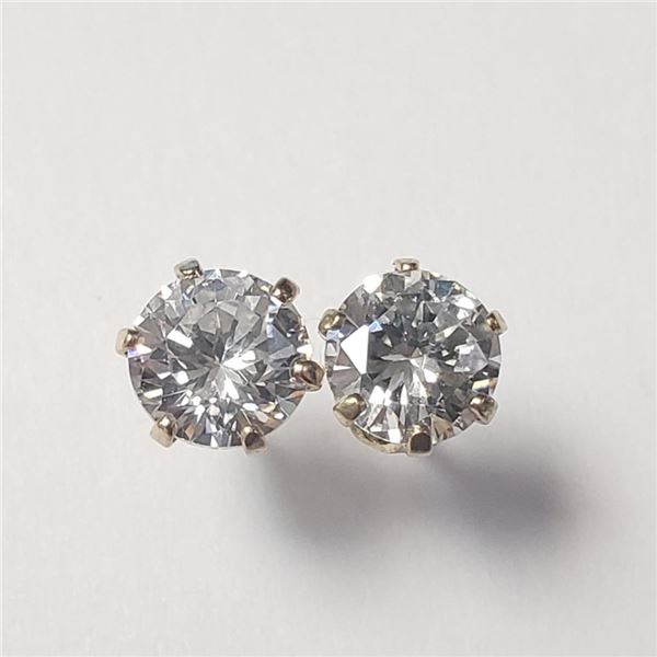 10K Yellow Gold Cubic Zirconia Earrings (~Size )(Ring is resizable for $40) (~length inches), Sugges