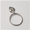 Image 1 : Silver Heart Ring (~Size )(Ring is resizable for $40) (~length inches), Suggested Retail Value $80