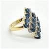 Image 2 : Gold plated Silver Blue Sapphire White Topaz(3.6ct) Gold Rhodium Plated Ring (~weight 4.65g)
