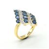 Image 3 : Gold plated Silver Blue Sapphire White Topaz(3.6ct) Gold Rhodium Plated Ring (~weight 4.65g)