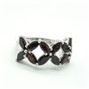 Image 1 : Silver Garnet(2.7ct) Rhodium Plated Ring (~weight 3.8g)