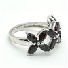 Image 2 : Silver Garnet(2.7ct) Rhodium Plated Ring (~weight 3.8g)
