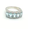 Image 1 : Silver Blue Topaz(2.7ct) Rhodium Plated Ring (~weight 5.3g)