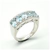 Image 3 : Silver Blue Topaz(2.7ct) Rhodium Plated Ring (~weight 5.3g)