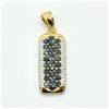 Image 1 : Gold plated Silver Blue Sapphire White Topaz(3.8ct) Gold Rhodium Plated Pendant (~weight 5g)