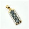 Image 2 : Gold plated Silver Blue Sapphire White Topaz(3.8ct) Gold Rhodium Plated Pendant (~weight 5g)