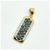 Image 3 : Gold plated Silver Blue Sapphire White Topaz(3.8ct) Gold Rhodium Plated Pendant (~weight 5g)