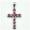 Image 1 : Silver Ruby(2.7ct) Rhodium Plated Pendant (~weight 3.95g)