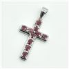 Image 3 : Silver Ruby(2.7ct) Rhodium Plated Pendant (~weight 3.95g)