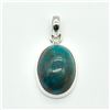 Image 1 : Silver Turquoise(8.1ct) Habd Made Pendant (~weight 4.2g)
