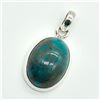 Image 3 : Silver Turquoise(8.1ct) Habd Made Pendant (~weight 4.2g)