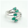 Image 1 : Silver Emerald (2.25ct) Rhodium Plated Ring (~weight 3.95g)
