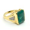 Image 2 : Gold plated Silver Emerald White Topaz(10.8ct) Gold Rhodium Plated Ring (~weight 7.75g)