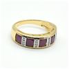 Image 1 : Gold plated Silver Ruby White Topaz(1.8ct) Gold Rhodium Plated Ring (~weight 3.45g)