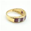 Image 2 : Gold plated Silver Ruby White Topaz(1.8ct) Gold Rhodium Plated Ring (~weight 3.45g)