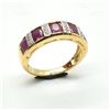 Image 3 : Gold plated Silver Ruby White Topaz(1.8ct) Gold Rhodium Plated Ring (~weight 3.45g)