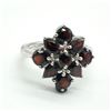 Image 1 : Silver Garnet(4.5ct) Rhodium Plated Ring (~weight 5.25g)