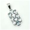 Image 2 : Silver Blue Topaz(3.9ct) Rhodium Plated Pendant (~weight 4.05g)