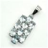 Image 3 : Silver Blue Topaz(3.9ct) Rhodium Plated Pendant (~weight 4.05g)