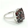 Image 2 : Silver Garnet(4.5ct) Rhodium Plated Ring (~weight 4.85g)