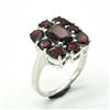 Image 3 : Silver Garnet(4.5ct) Rhodium Plated Ring (~weight 4.85g)