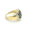 Image 2 : Gold plated Silver Blue Sapphire White Topaz(2.9ct) Gold Rhodium Plated Ring (~weight 4.5g)