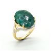 Image 3 : Gold plated Silver Emerald(9.9ct) Gold Rhodium Plated Ring (~weight 5.45g)