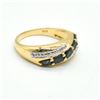 Image 2 : Gold plated Silver Blue Sapphire White Topaz(1.35ct) Gold Rhodium Plated Ring (~weight 6.35g)