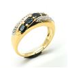 Image 3 : Gold plated Silver Blue Sapphire White Topaz(1.35ct) Gold Rhodium Plated Ring (~weight 6.35g)