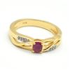 Image 1 : Gold plated Silver Ruby White Topaz(0.3ct) Gold Rhodium Plated Ring (~weight 3.3g)