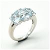 Image 3 : Silver Blue Topaz(3.6ct) Rhodium Plated Ring (~weight 5.05g)