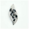 Image 1 : Silver Blue Sapphire(1.8ct) Rhodium Plated Pendant (~weight 5.15g)