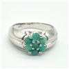 Image 1 : Silver Emerald(1.35ct) Rhodium Plated Ring (~weight 4.05g)