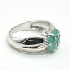 Image 2 : Silver Emerald(1.35ct) Rhodium Plated Ring (~weight 4.05g)