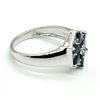 Image 2 : Silver Blue Sapphire White Topaz(1.35ct) Rhodium Plated Ring (~weight 2.9g)