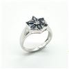Image 3 : Silver Blue Sapphire White Topaz(1.35ct) Rhodium Plated Ring (~weight 2.9g)
