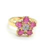 Image 1 : Silver Ruby White Topaz(2.25ct) Rhodium Plated Ring (~weight 3.85g)