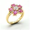 Image 3 : Silver Ruby White Topaz(2.25ct) Rhodium Plated Ring (~weight 3.85g)