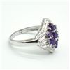 Image 2 : Silver Amethyst(1.45ct) Rhodium Plated Ring (~weight 3.45g)