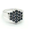 Image 1 : Silver Blue Sapphire(1.9ct) Rhodium Plated Ring (~weight 4.25g)