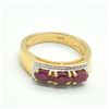 Image 1 : Gold plated Silver Ruby(1.35ct) Gold Rhodium Plated Ring (~weight 4.35g)